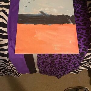 Modern Orange and Black Abstract Canvas Art